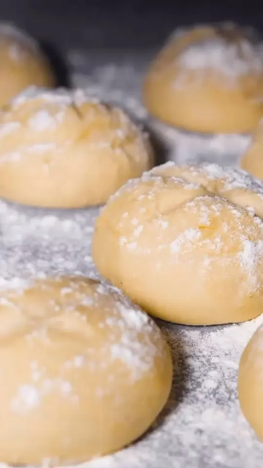Fresh conchas dusted with sugar