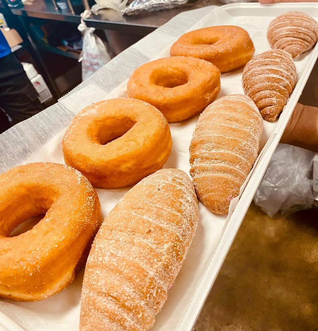Conchas and donuts on the counter