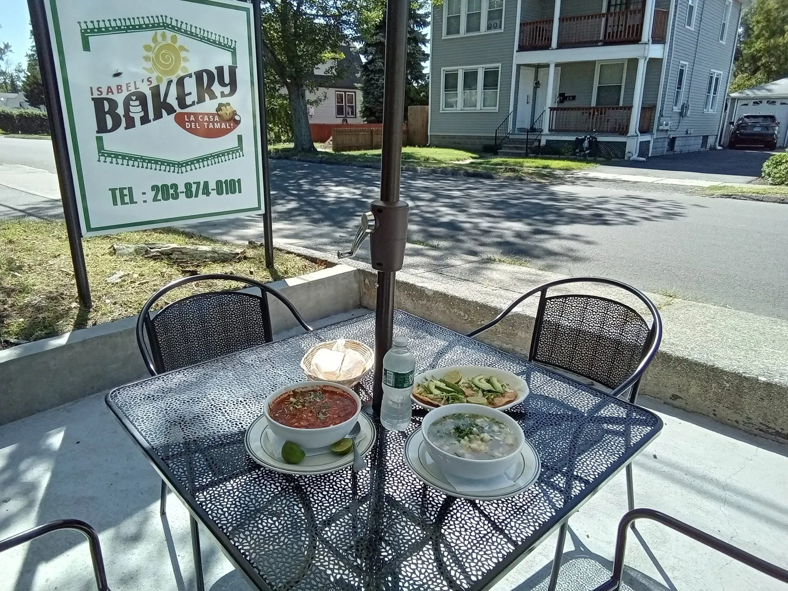 The patio outside Isabel's Bakery on Lenox Avenue